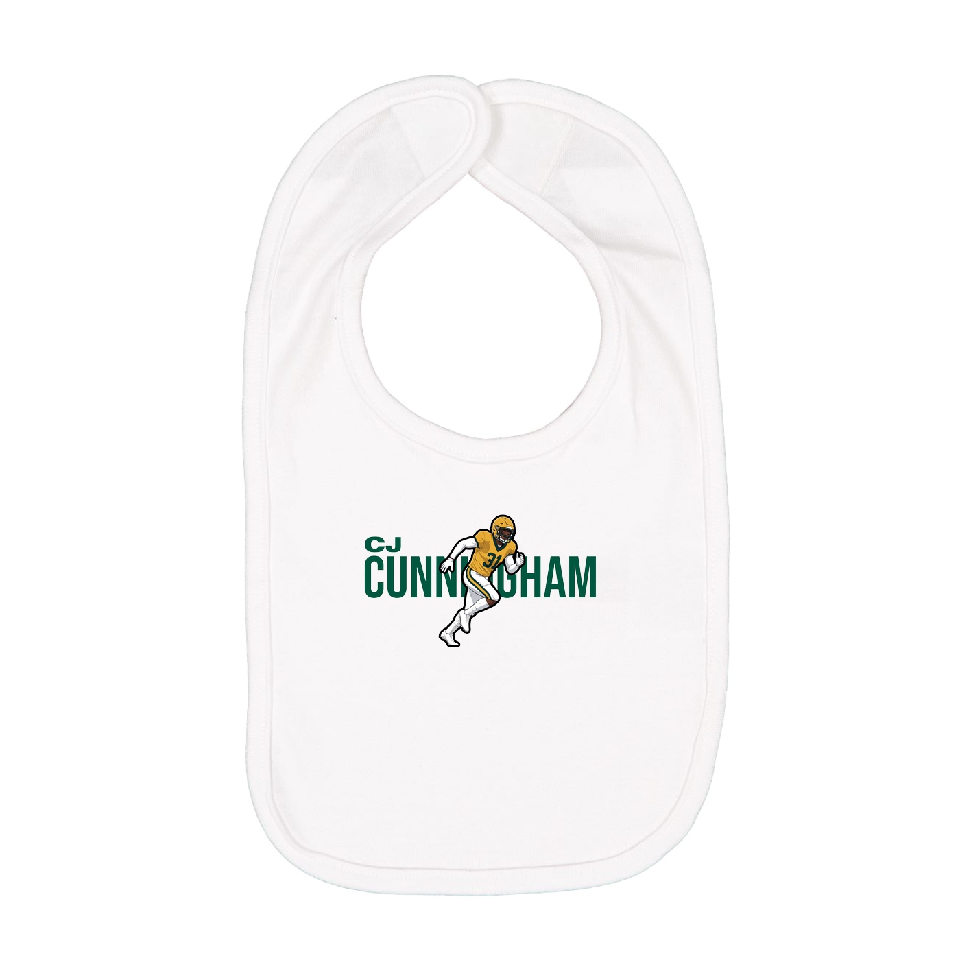 Infant Bib — Player Name in White