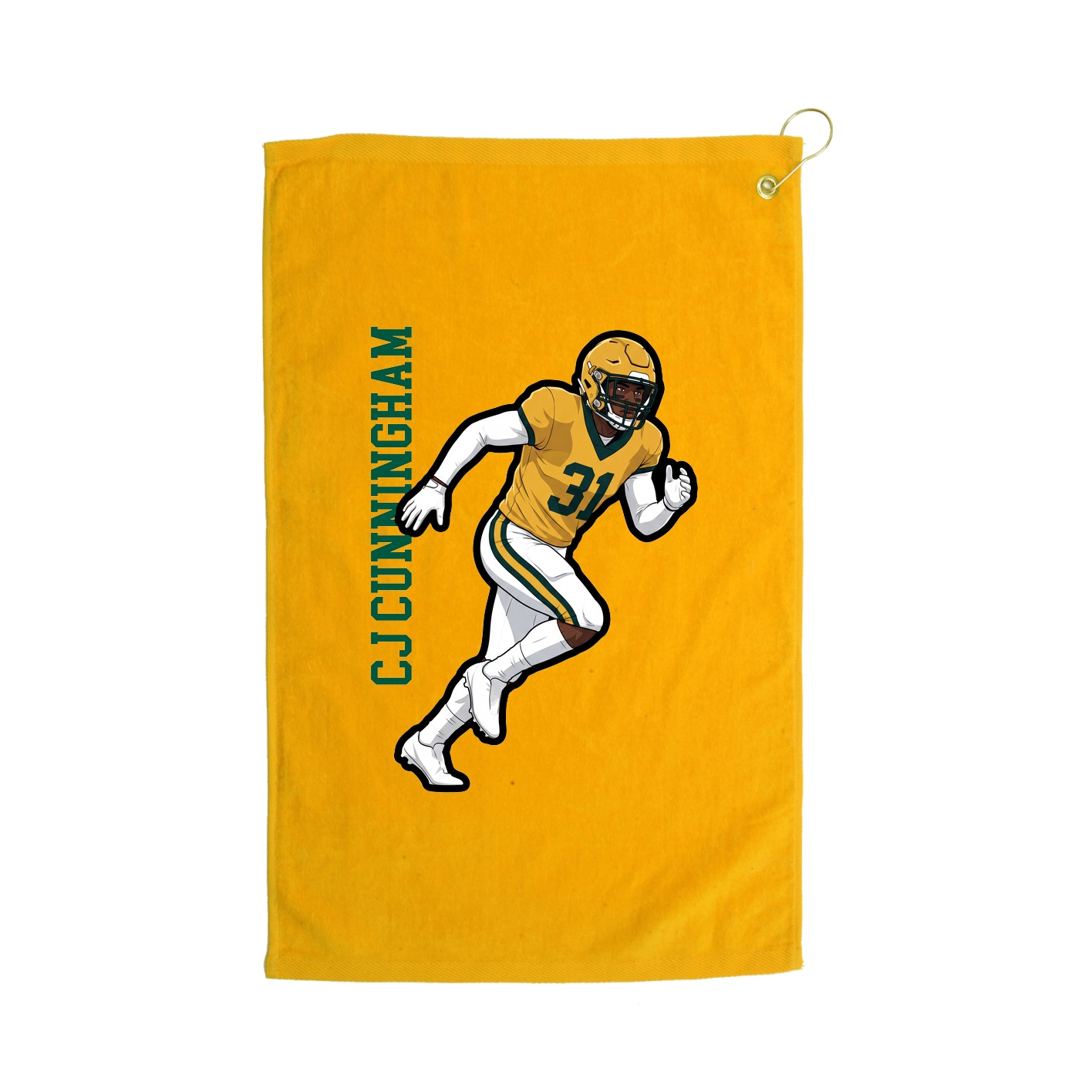 Golf Towel — Name Vertical in Gold