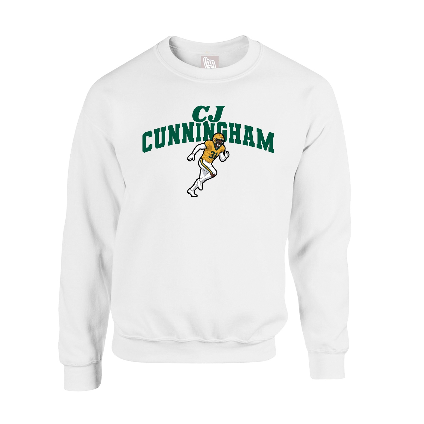 Fleece Crew — Signature Arch in White