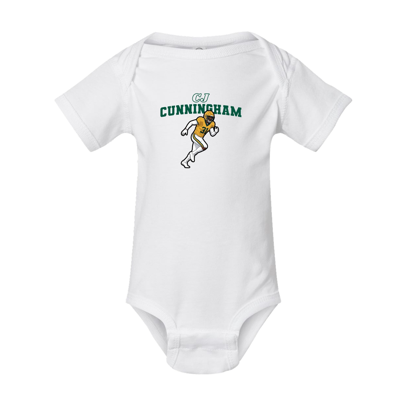 Baby Onesie — Name Arch in White