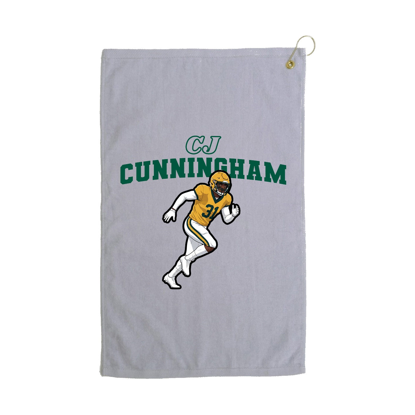 Golf Towel — Name Arch in Grey