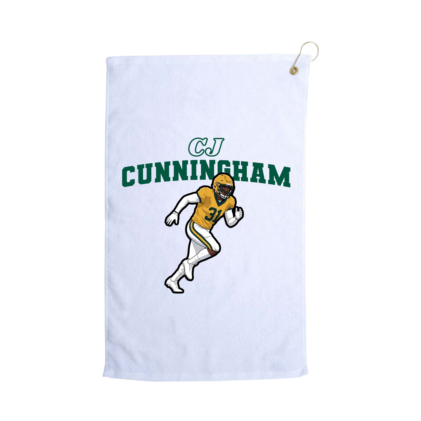 Golf Towel — Name Arch in White
