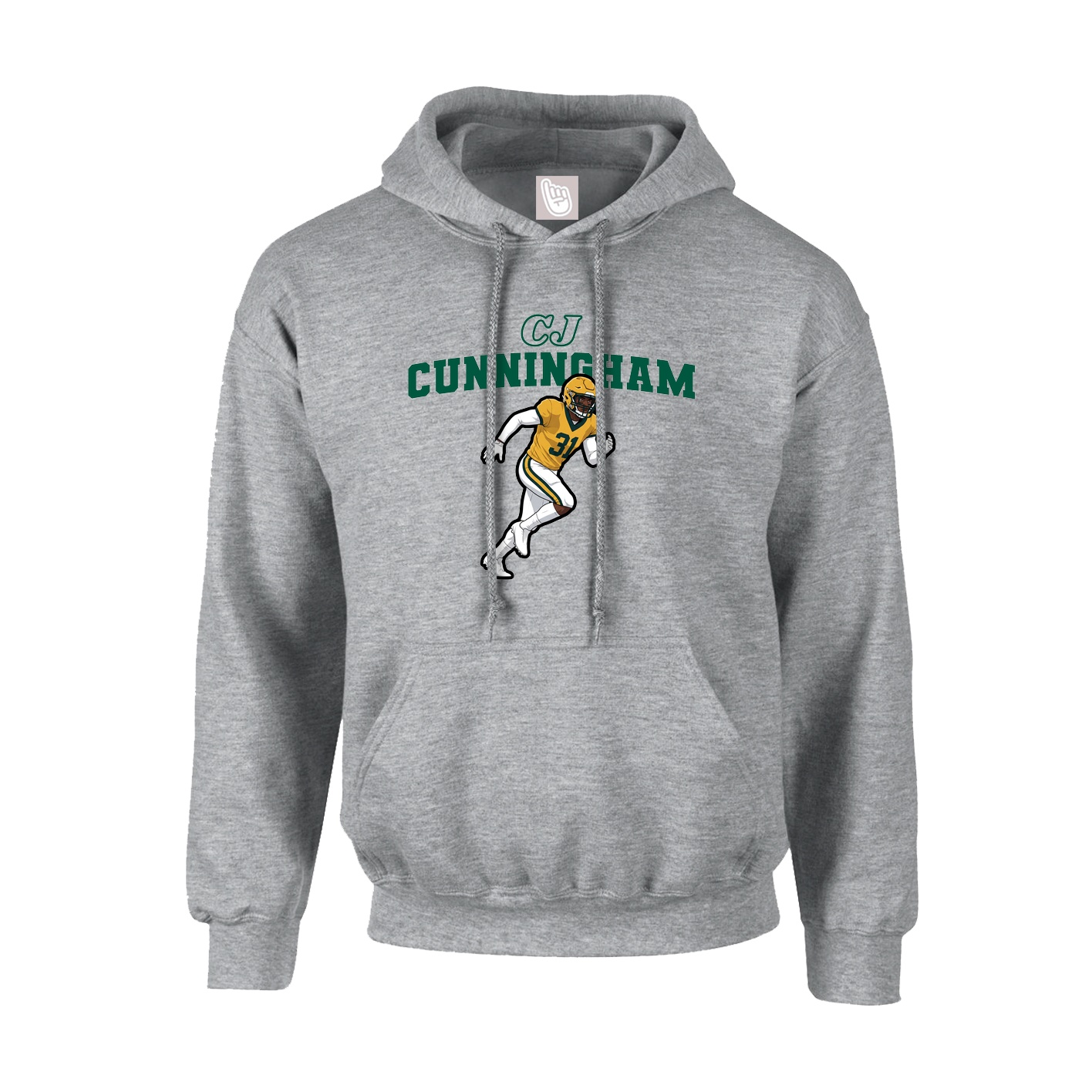 Hoodie — Name Arch in Grey