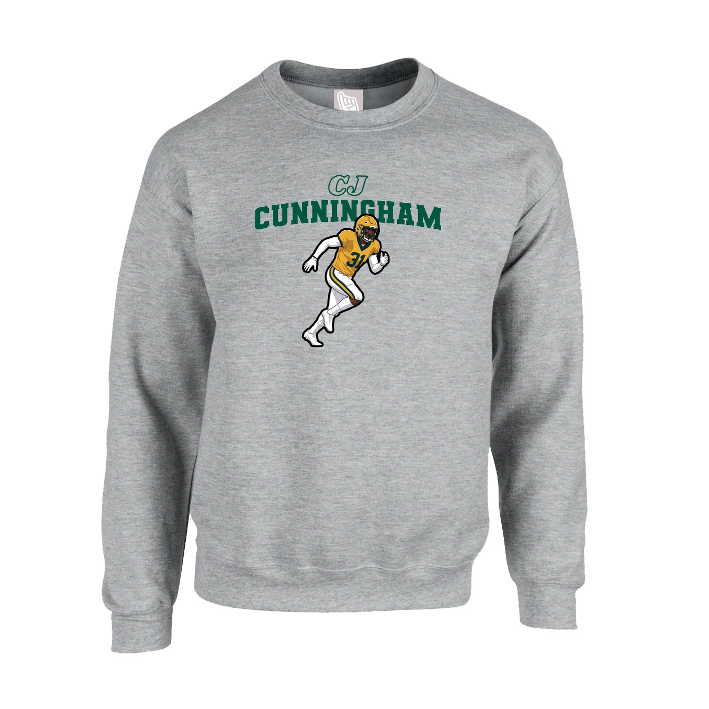 Fleece Crew — Name Arch in Grey