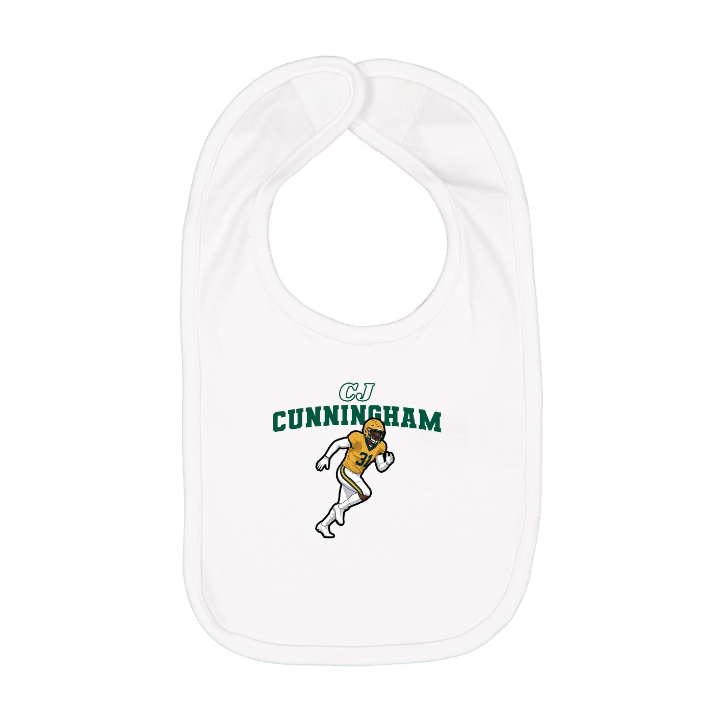 Infant Bib — Name Arch in White