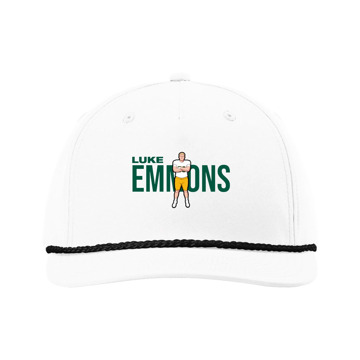 Five-Panel Classic Rope Cap — Player Name in White