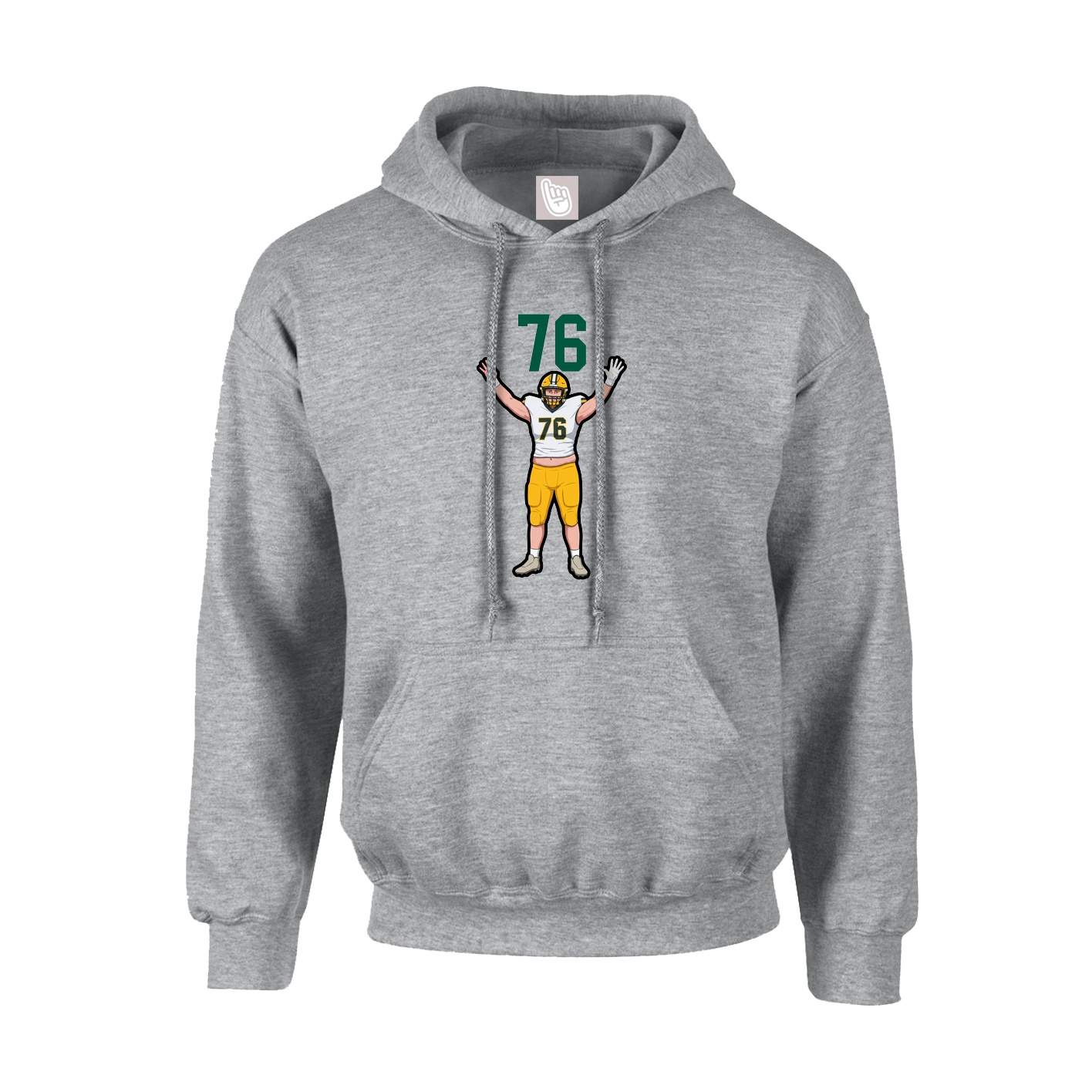 Hoodie — Number Top in Grey