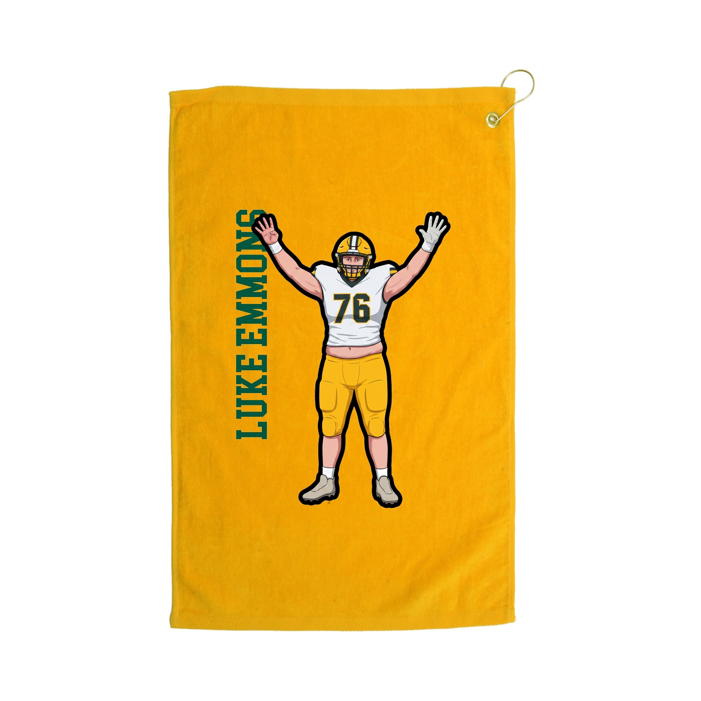 Golf Towel — Name Vertical in Gold