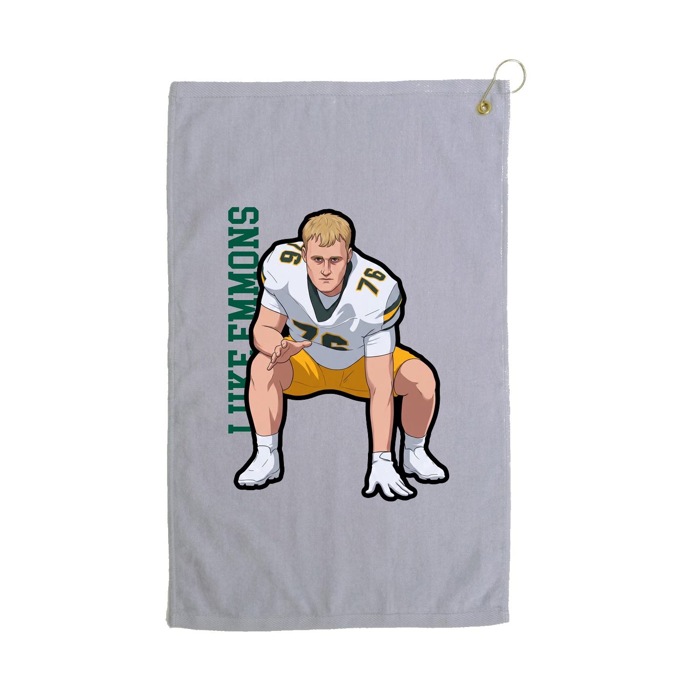 Golf Towel — Name Vertical in Grey