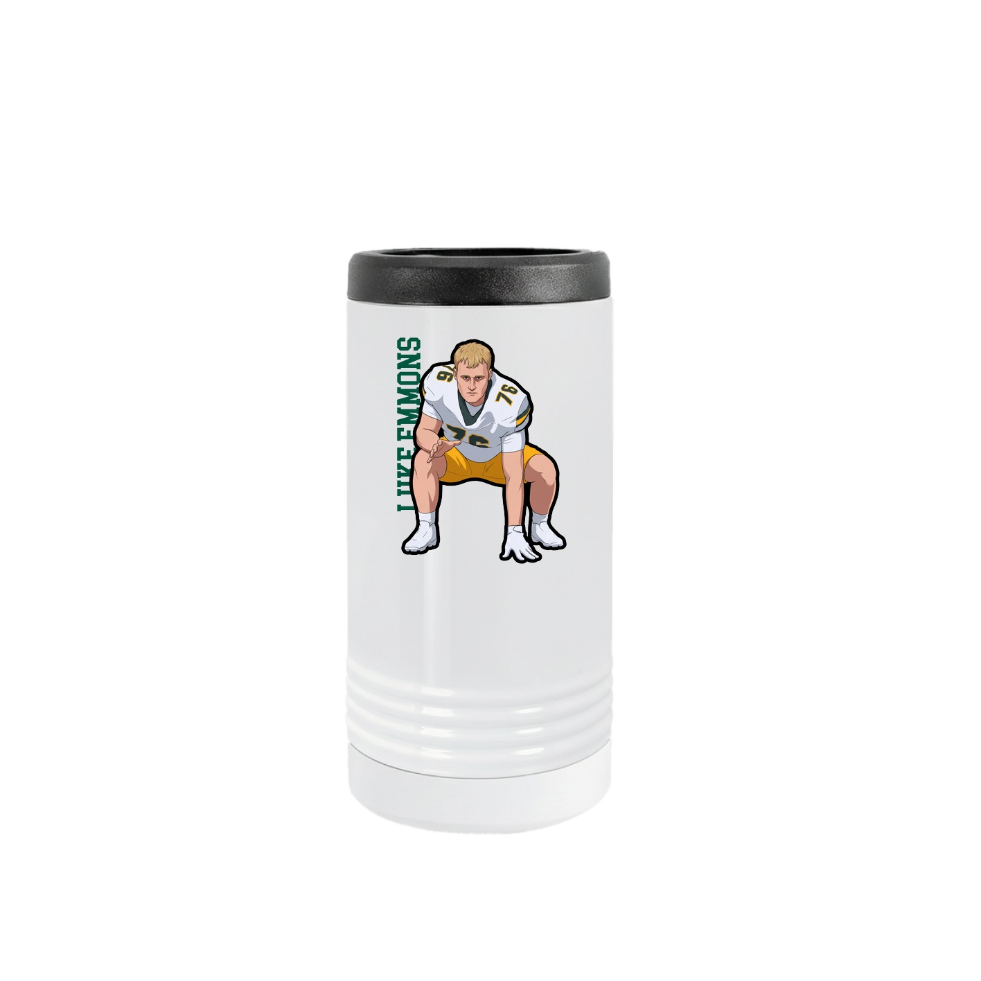 Slim Beverage Holder — Name Vertical in White