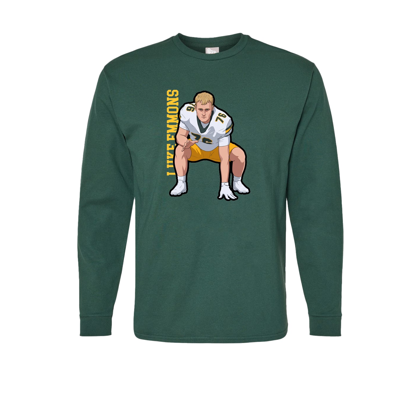 Long Sleeve Tee — Name Vertical in Green