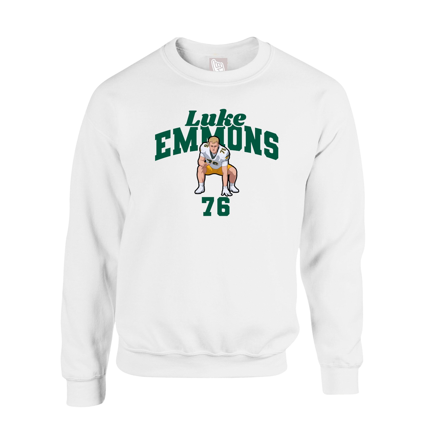Fleece Crew — Signature Arch in White