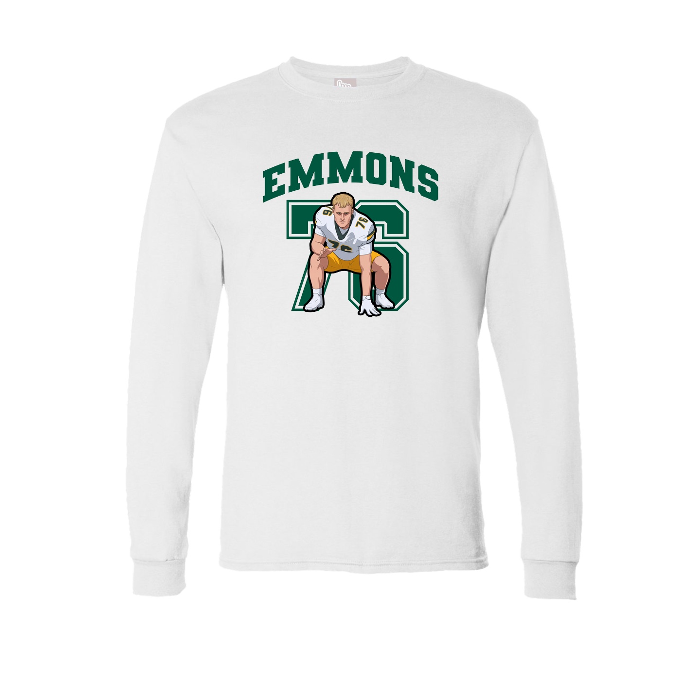 Long Sleeve Tee — Number in White