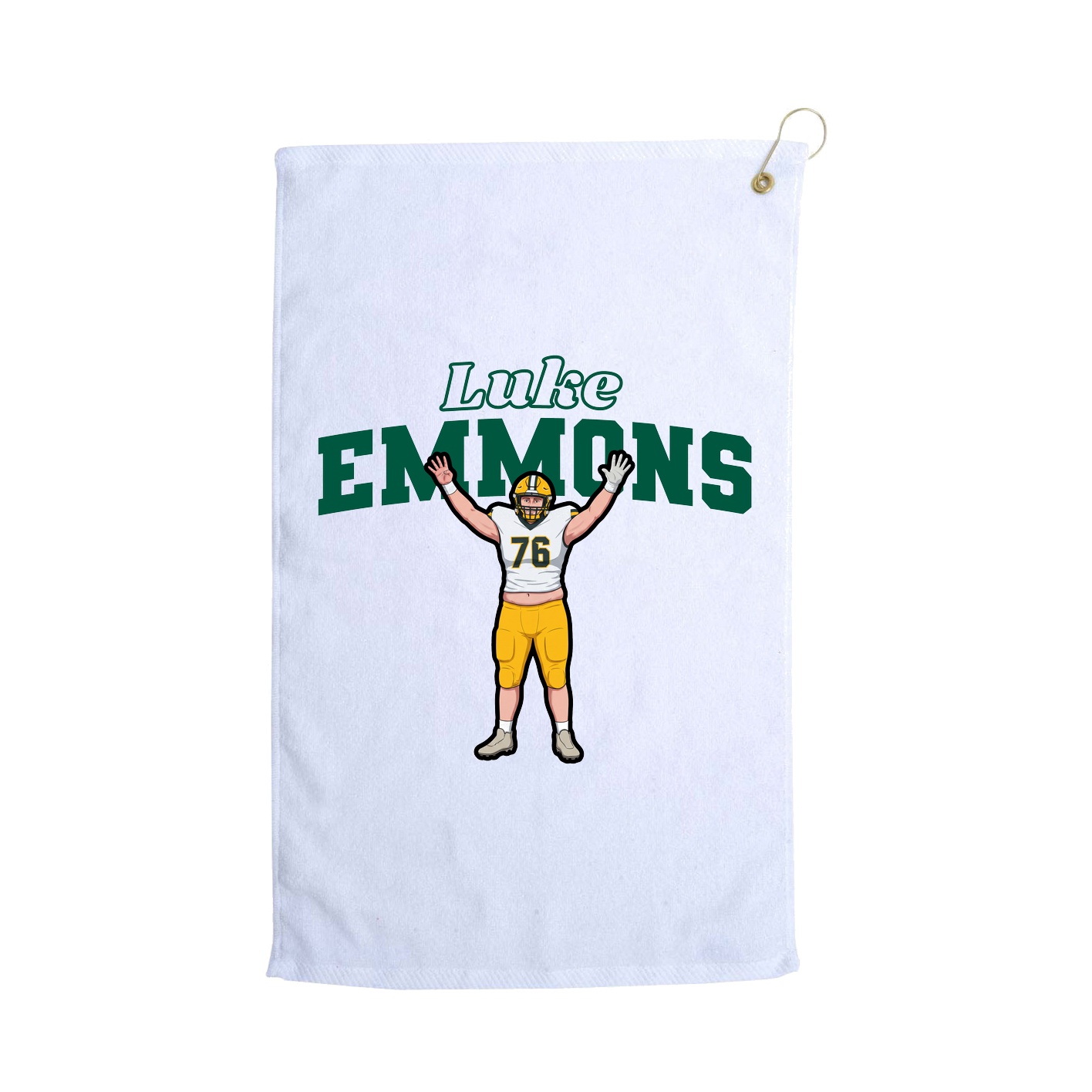 Golf Towel — Name Arch in White