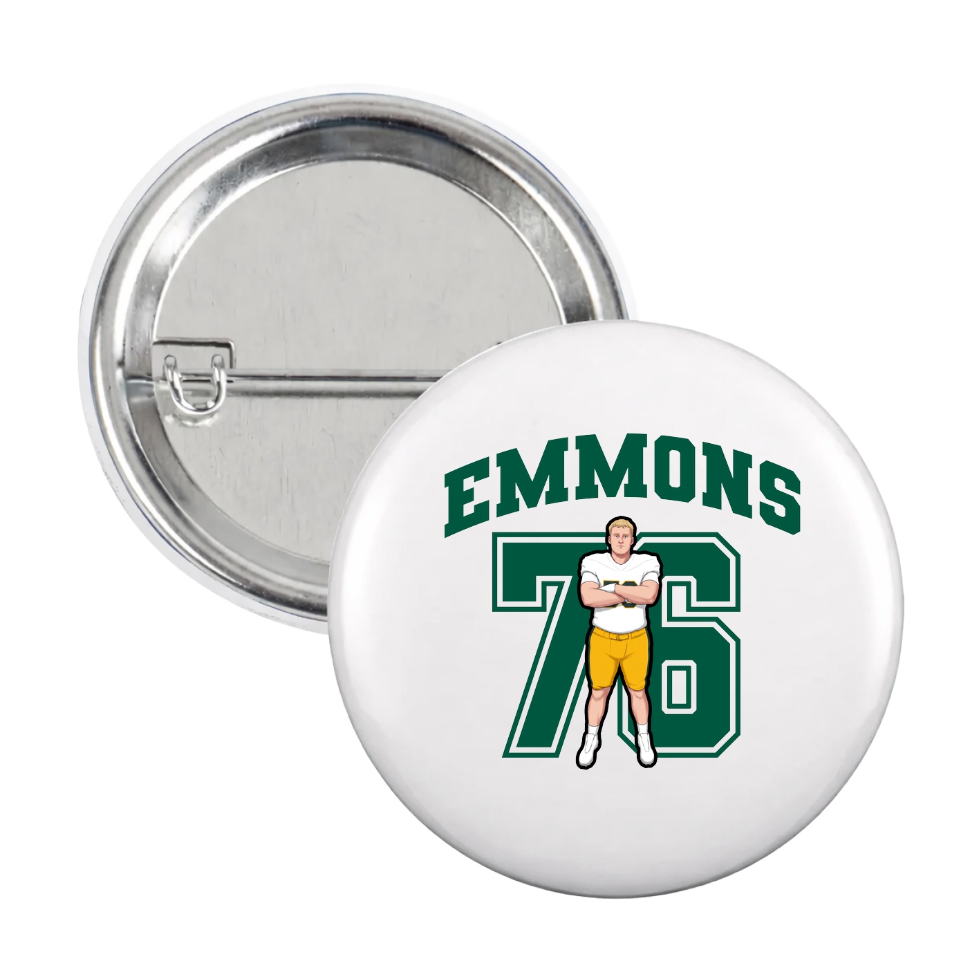 Game Day Button — Number in White