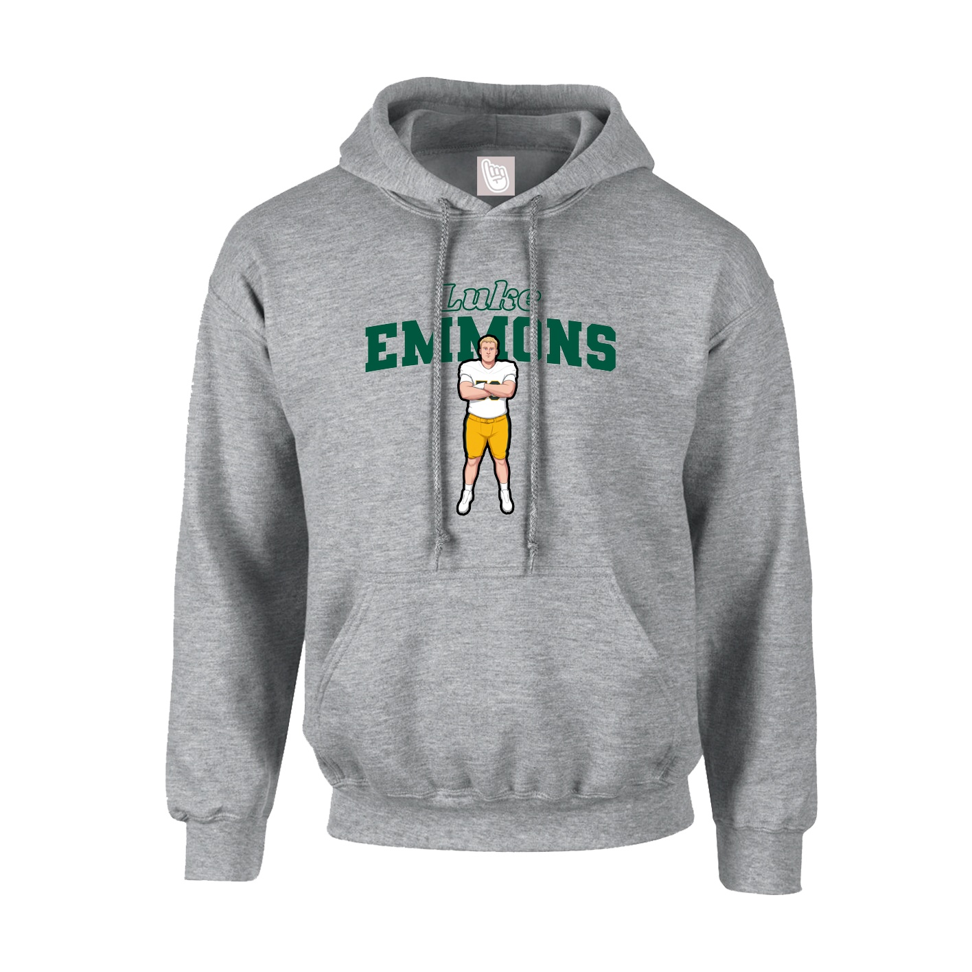 Youth Hoodie — Name Arch in Grey