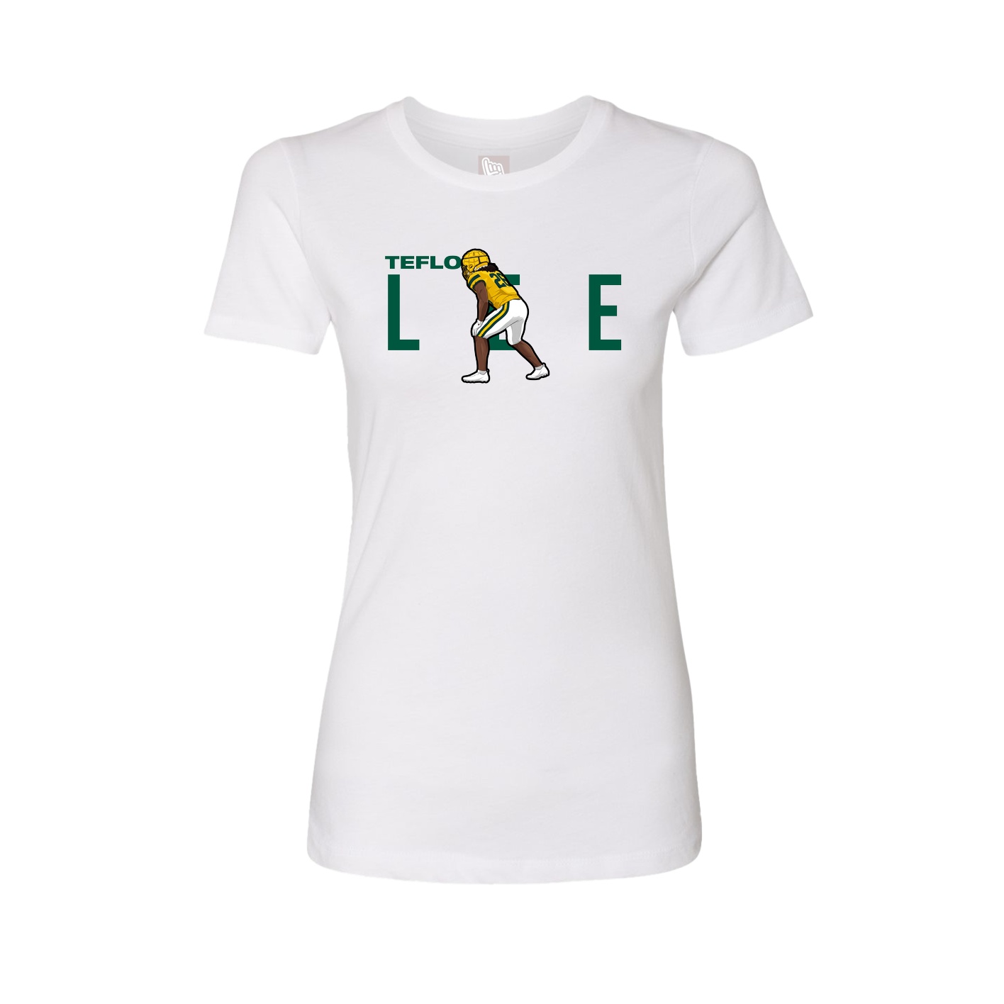 Fitted Women's Tee — Player Name in White