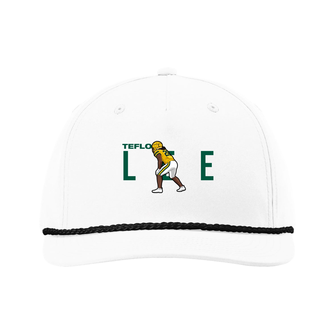 Five-Panel Classic Rope Cap — Player Name in White
