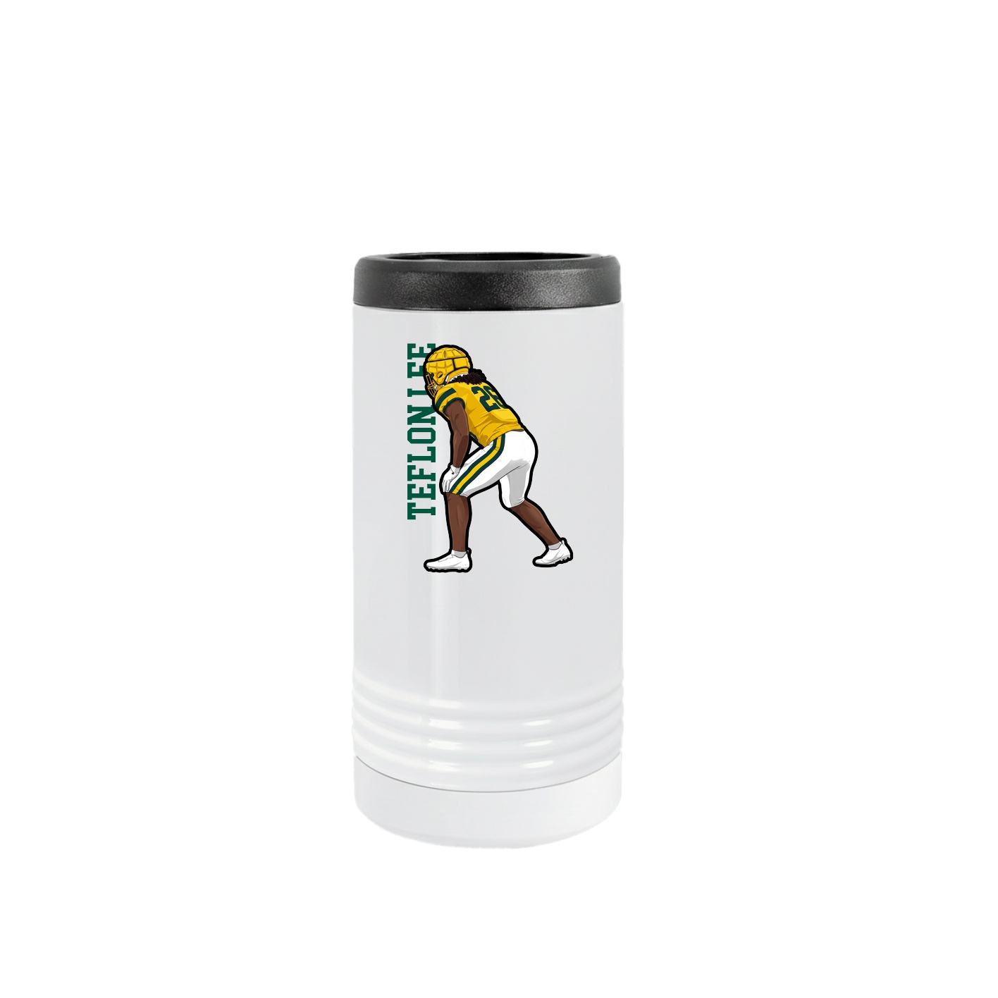 Slim Beverage Holder — Name Vertical in White