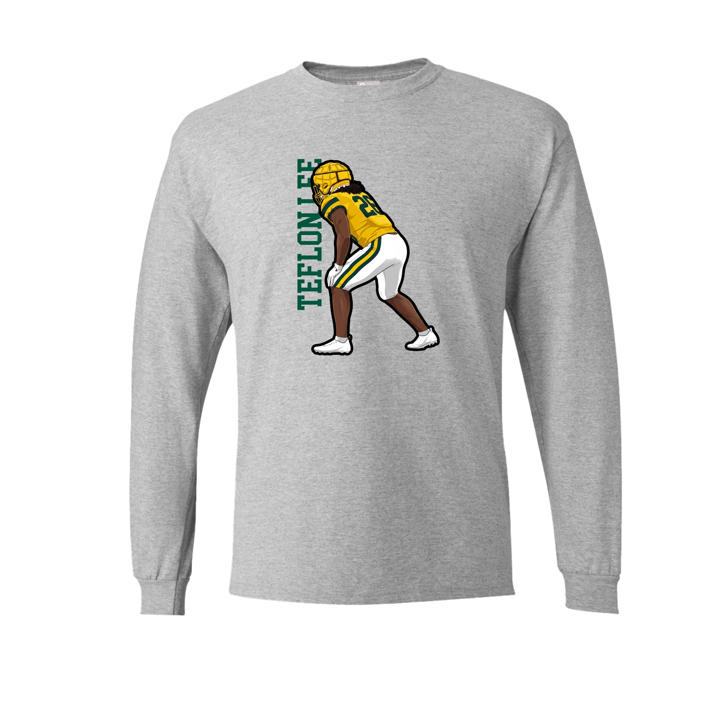 Long Sleeve Tee — Name Vertical in Grey