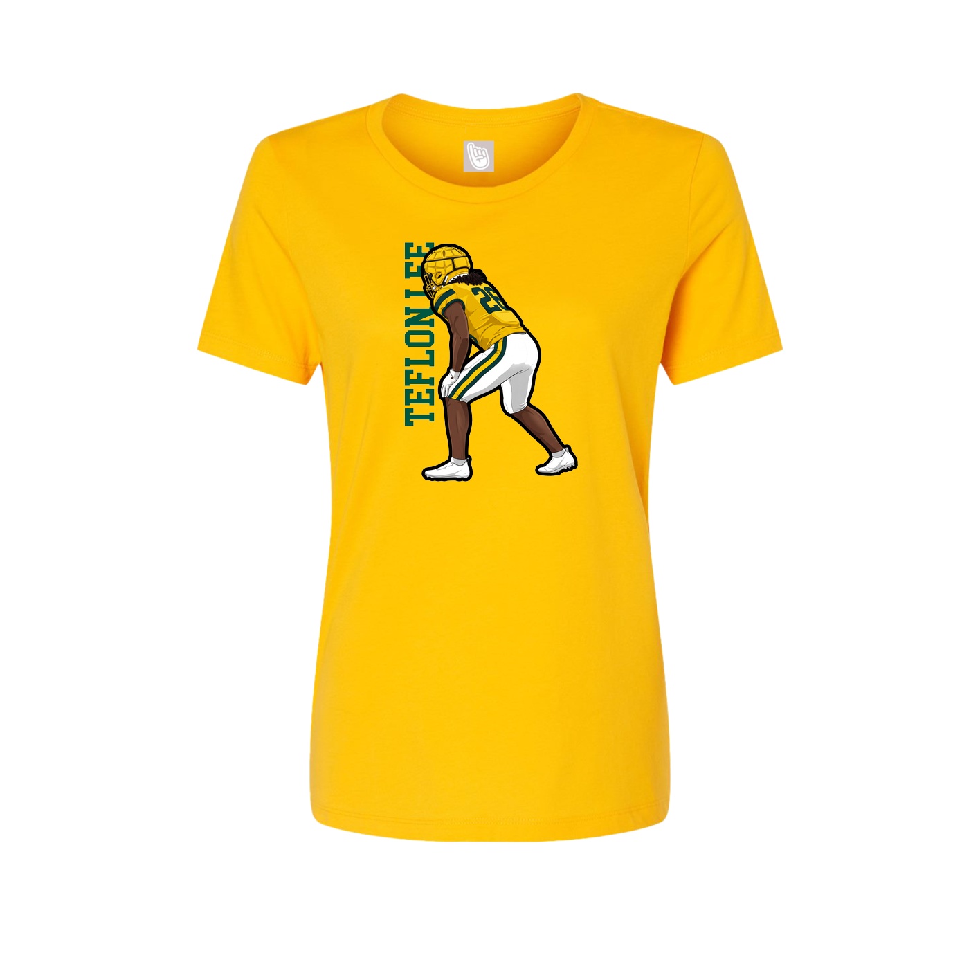 Fitted Women's Tee — Name Vertical in Gold