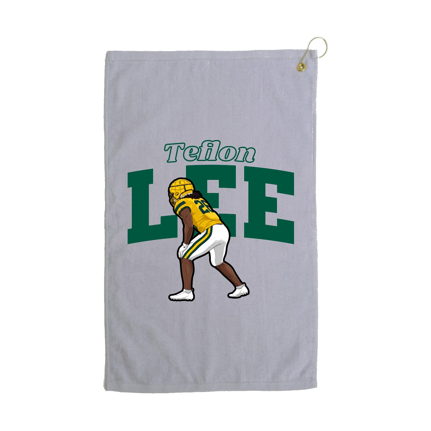 Golf Towel — Name Arch in Grey