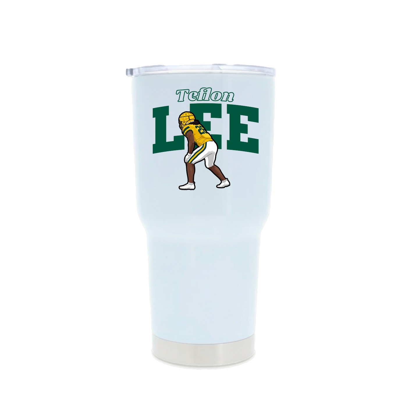 30oz Stainless Steel Tumbler — Name Arch in White