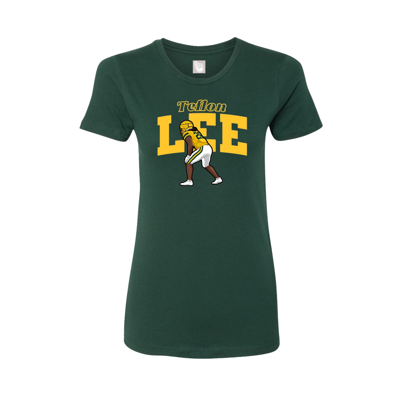 Fitted Women's Tee — Name Arch in Green