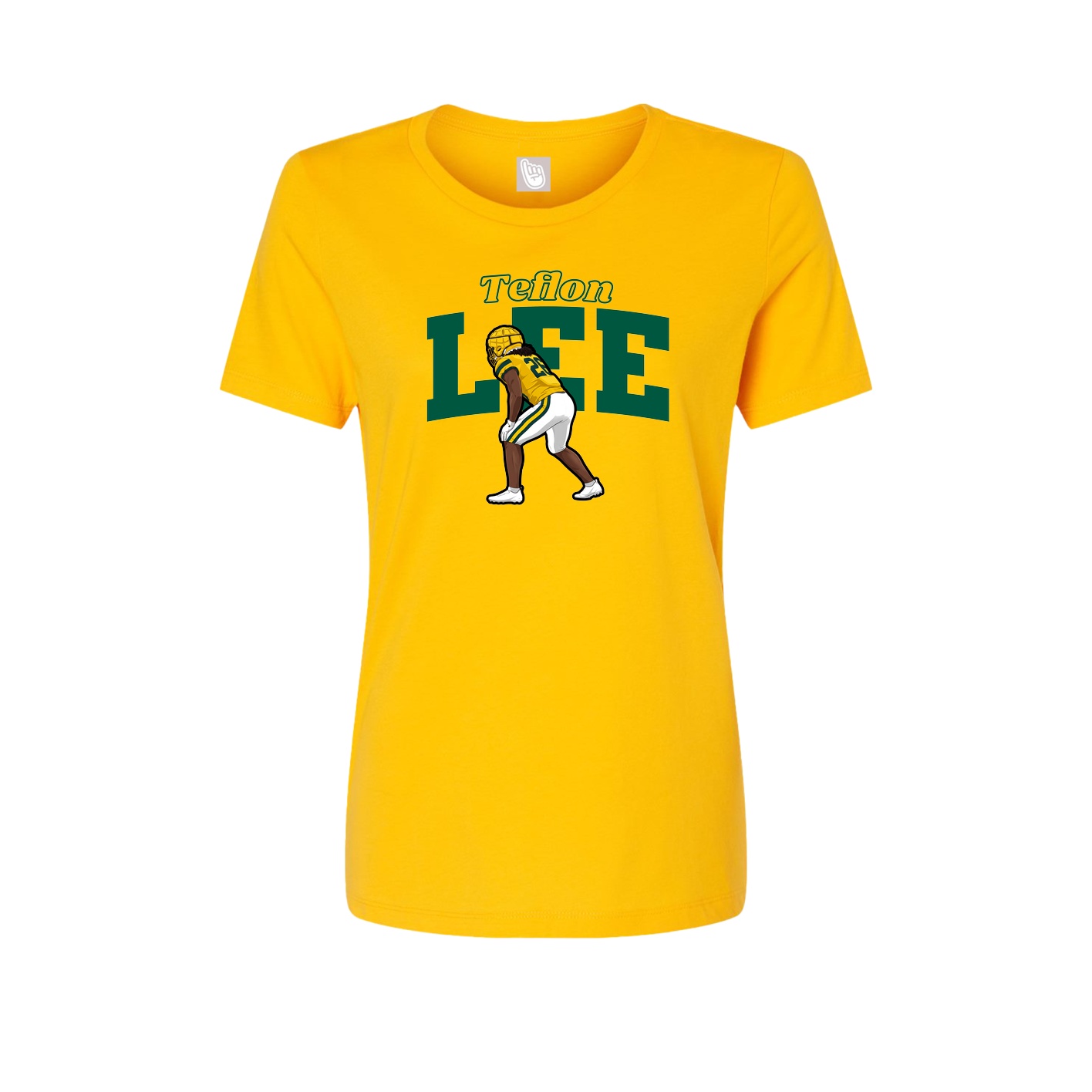Fitted Women's Tee — Name Arch in Gold