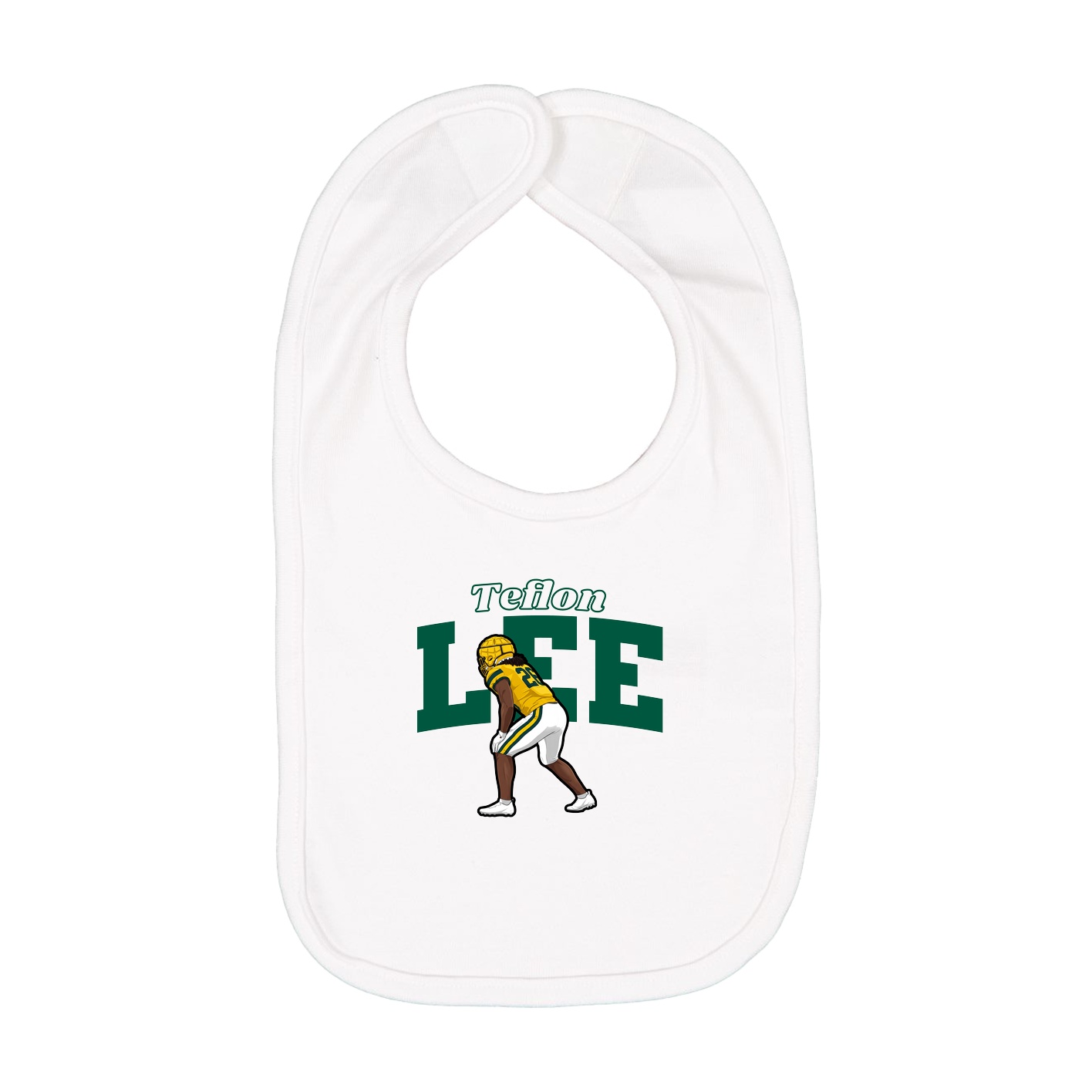 Infant Bib — Name Arch in White