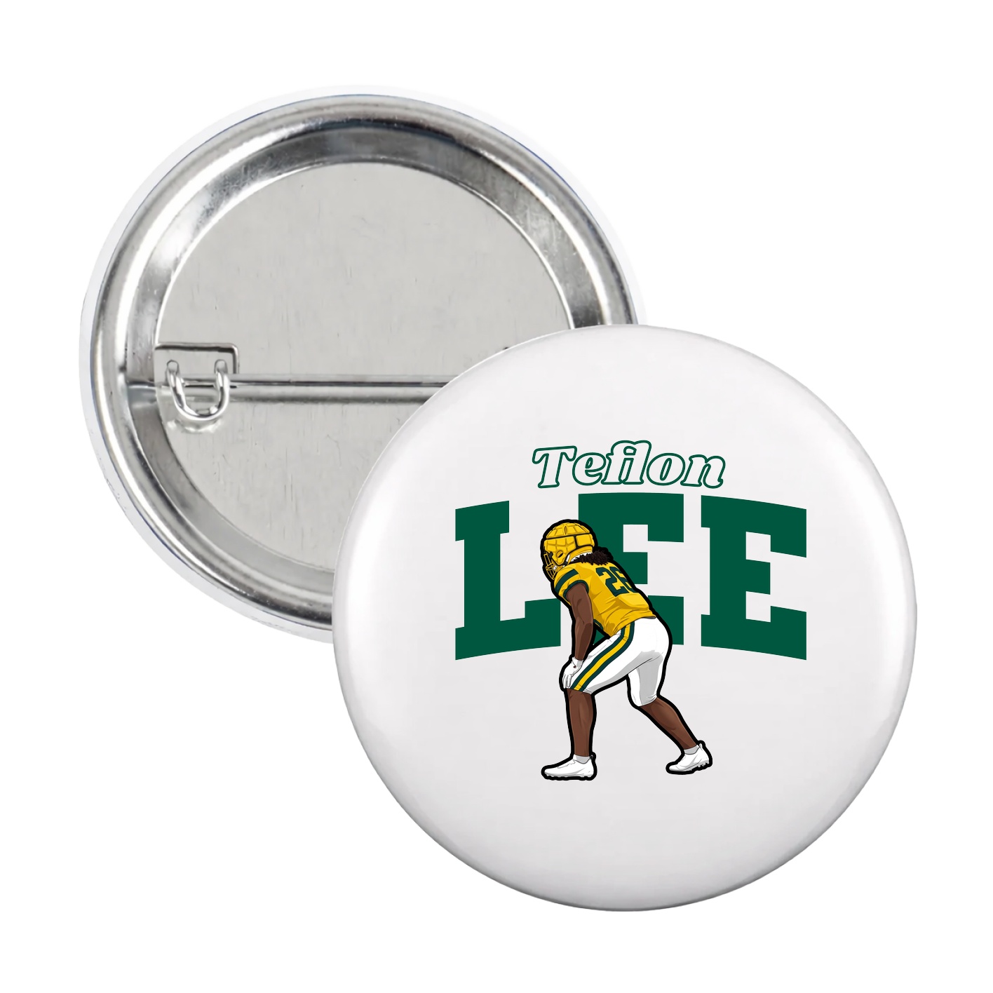 Game Day Button — Name Arch in White