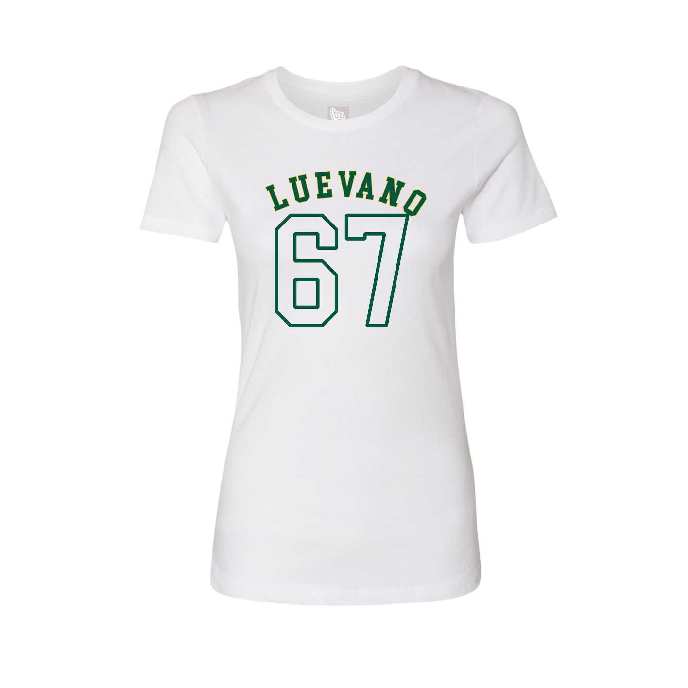 Fitted Women's Tee — Shirsey Arch in White