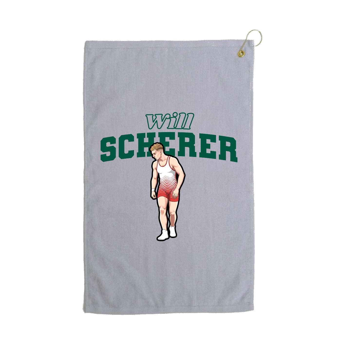 Golf Towel — Name Arch in Grey