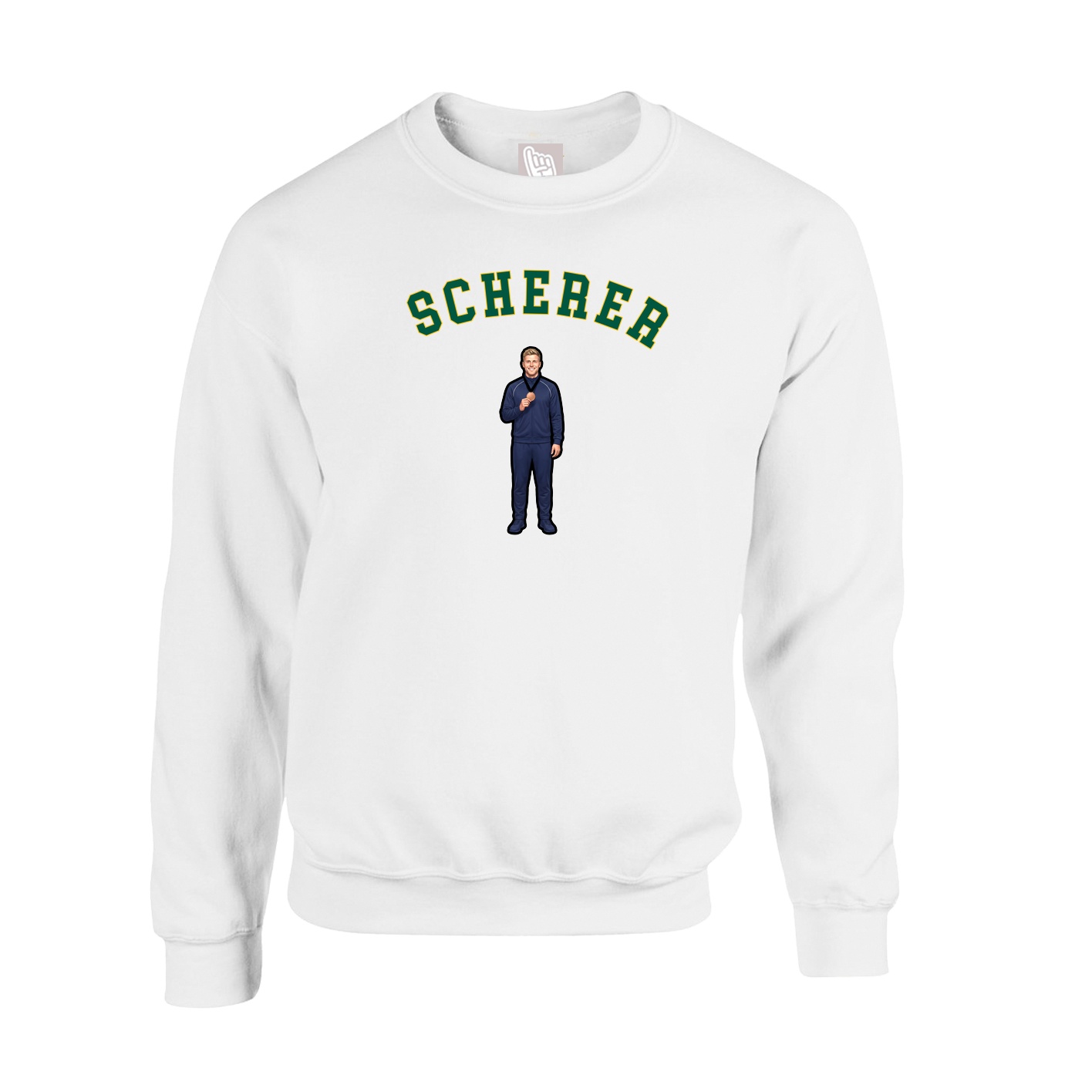 Fleece Crew — Shirsey Arch in White