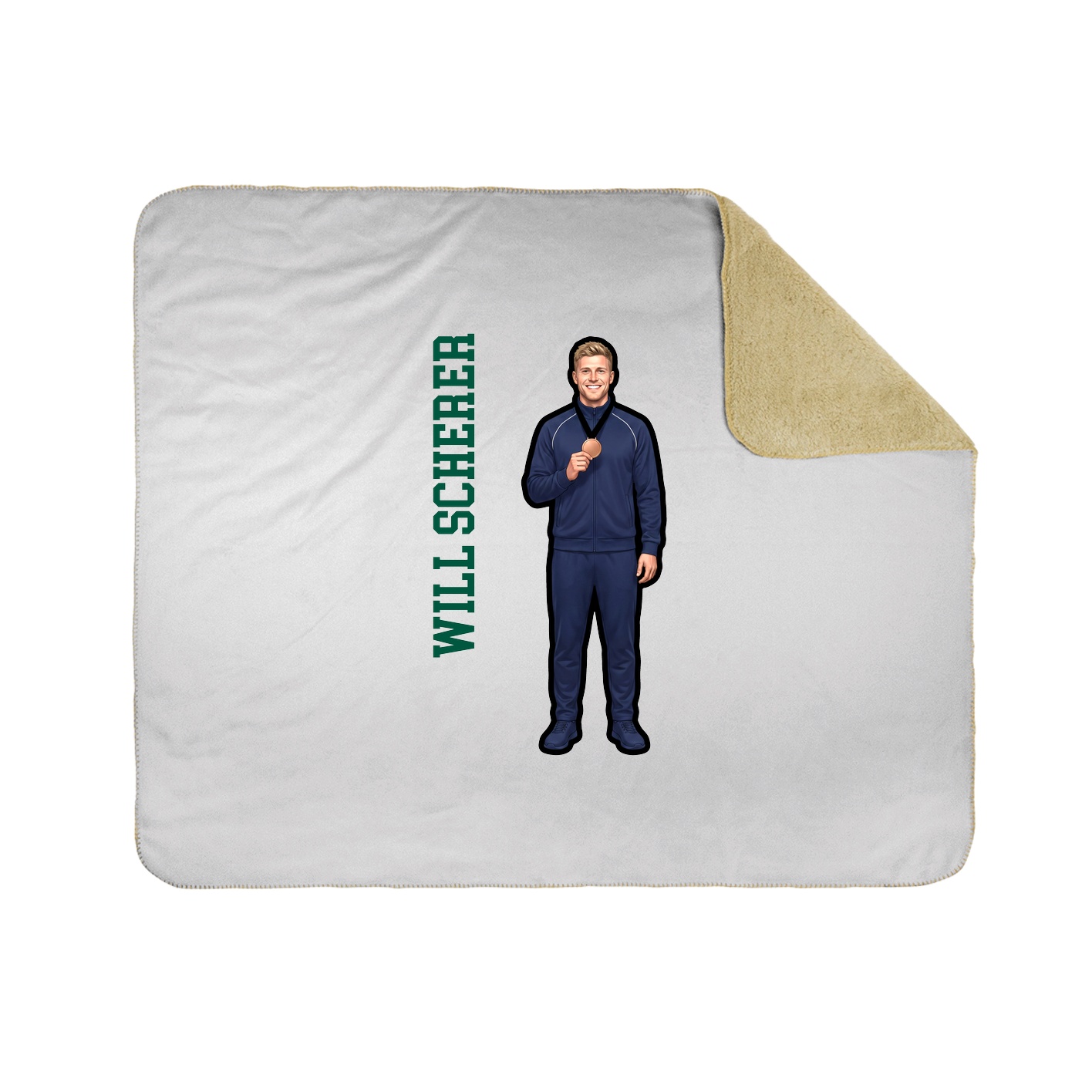 Throw Blanket — Name Vertical in White