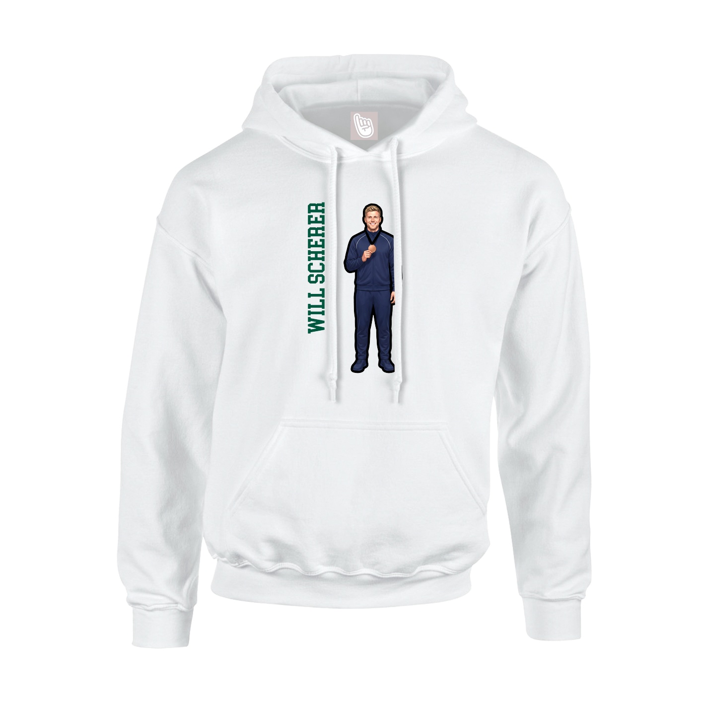 Hoodie — Name Vertical in White