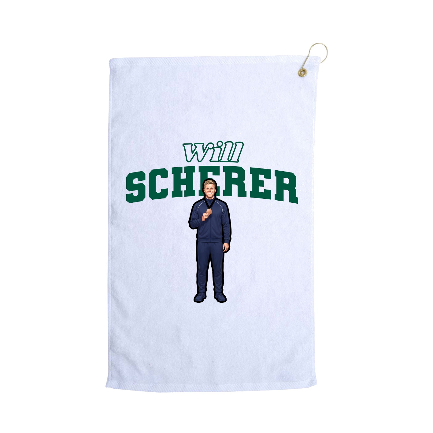 Golf Towel — Name Arch in White