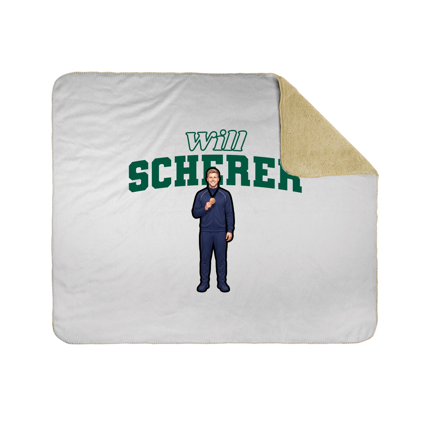 Throw Blanket — Name Arch in White