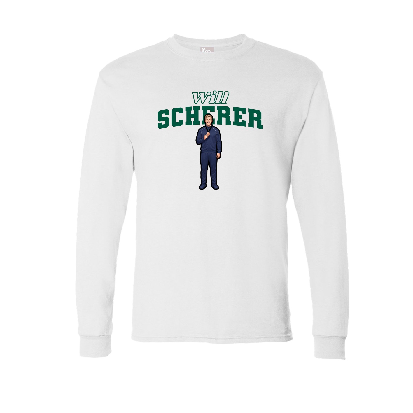Long Sleeve Tee — Name Arch in White