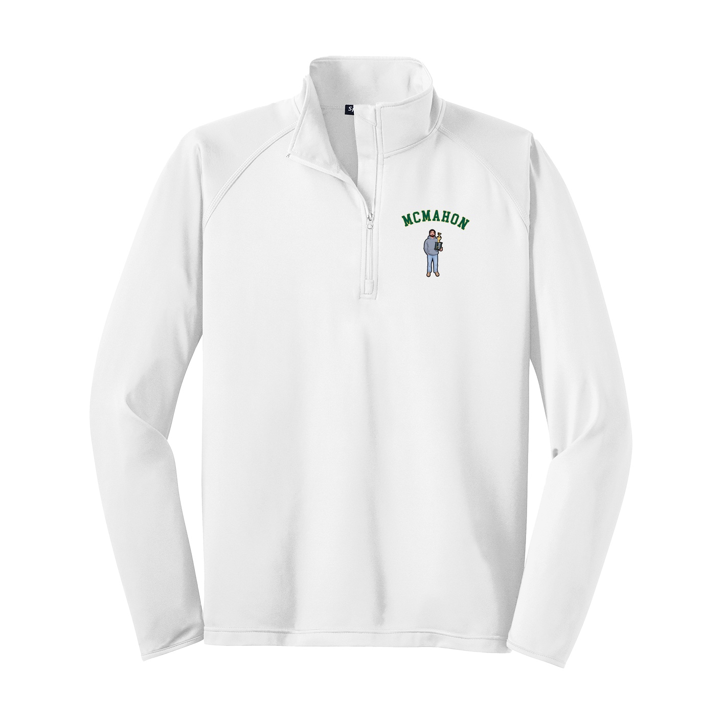 Q-Zip Pullover — Shirsey Arch in White