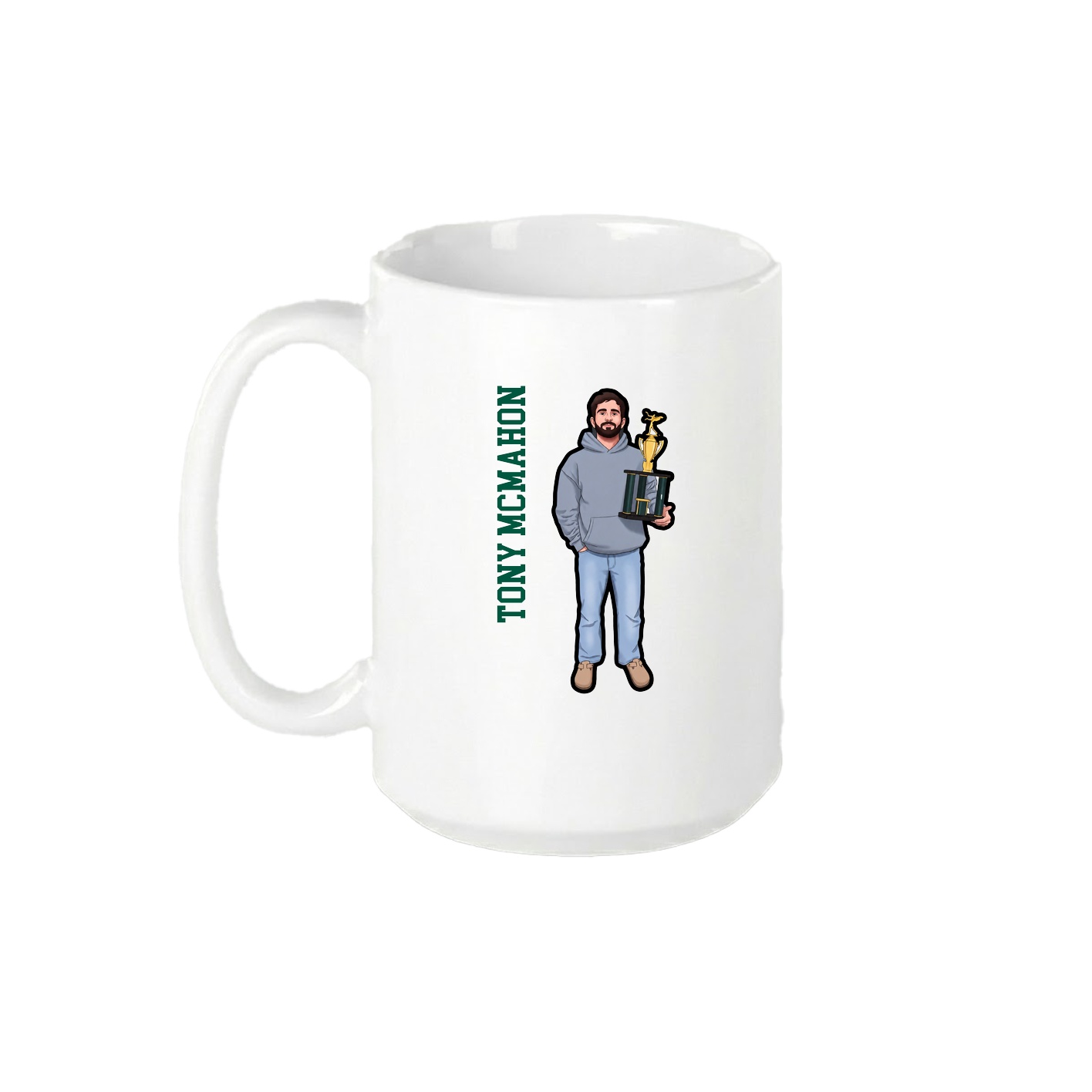 15oz Coffee Mug — Name Vertical in White