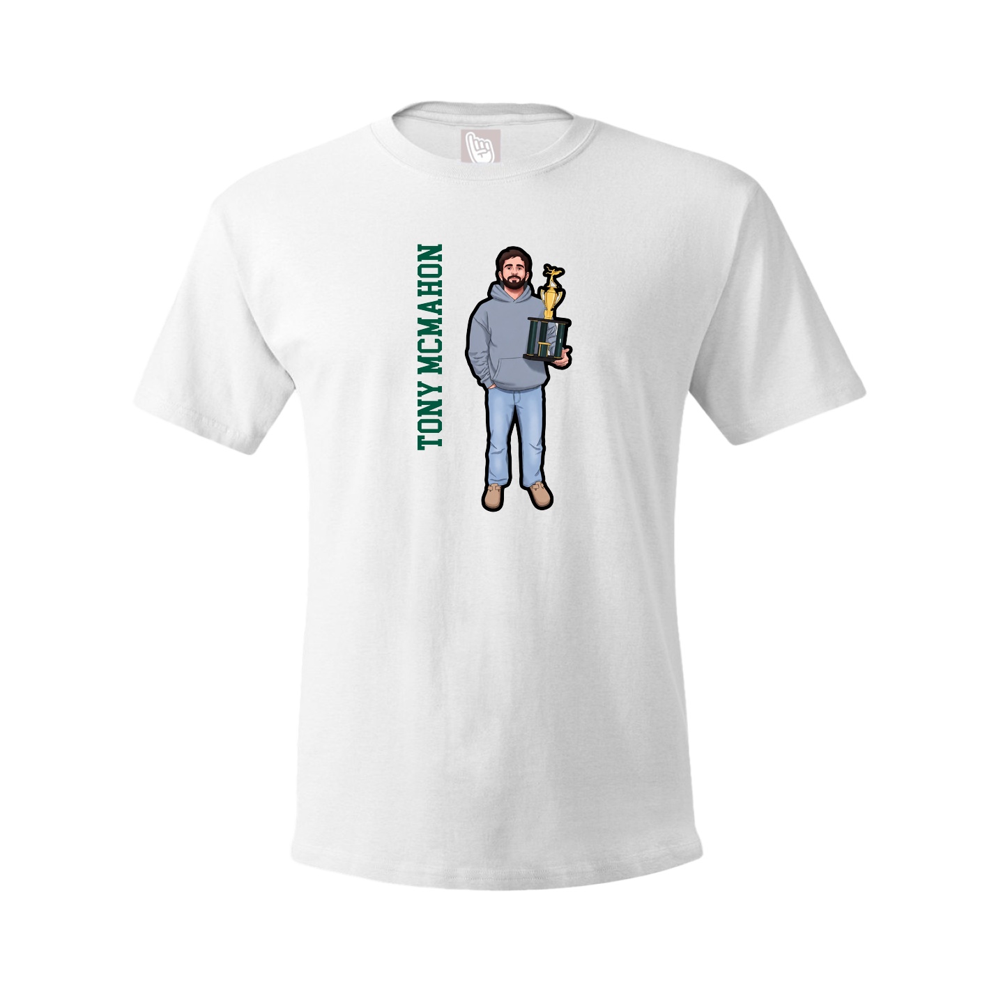 Youth Tee — Name Vertical in White