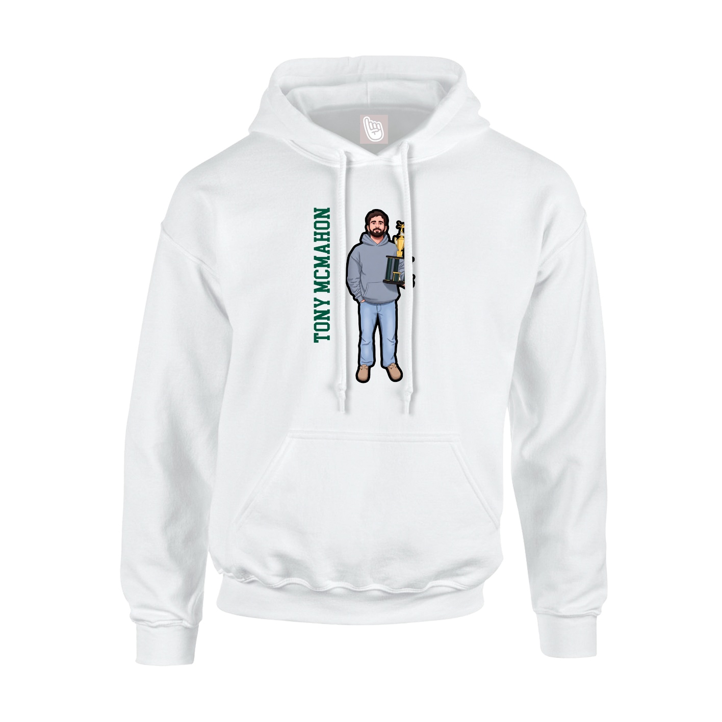 Youth Hoodie — Name Vertical in White
