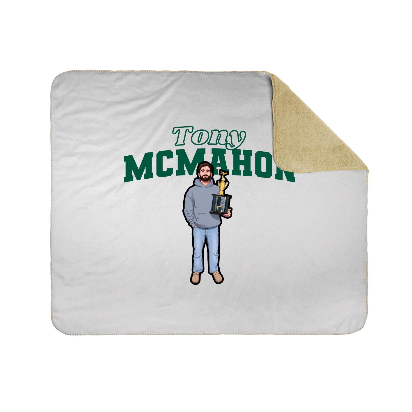 Throw Blanket — Name Arch in White
