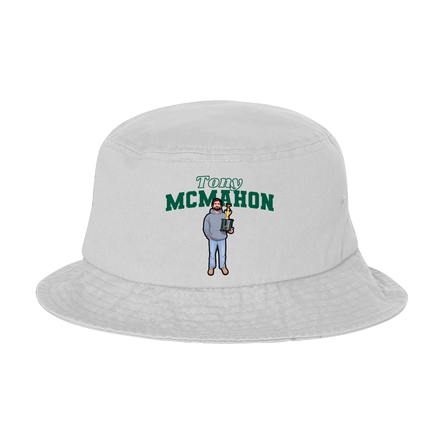 Bucket Cap — Name Arch in White