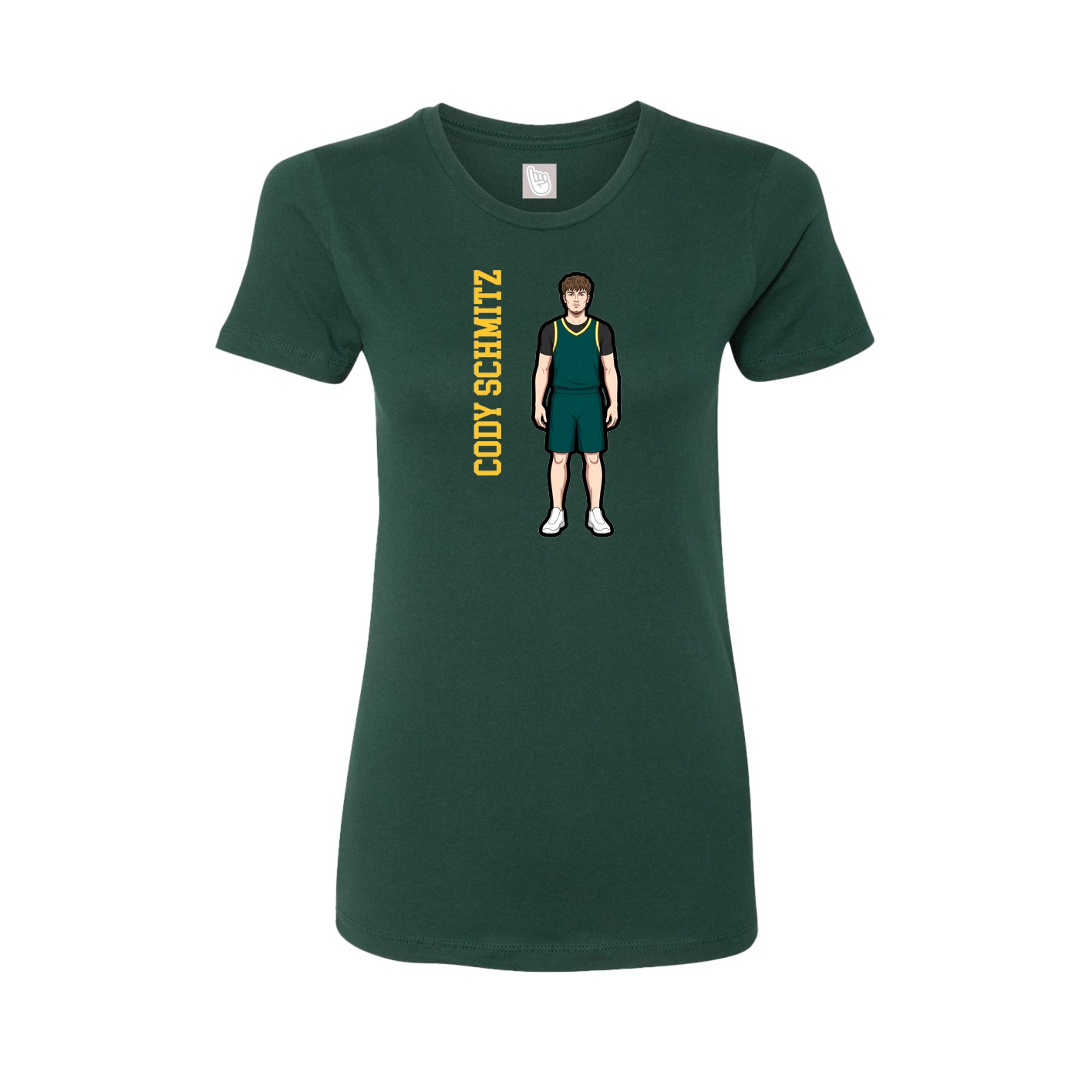 Fitted Women's Tee — Name Vertical in Green