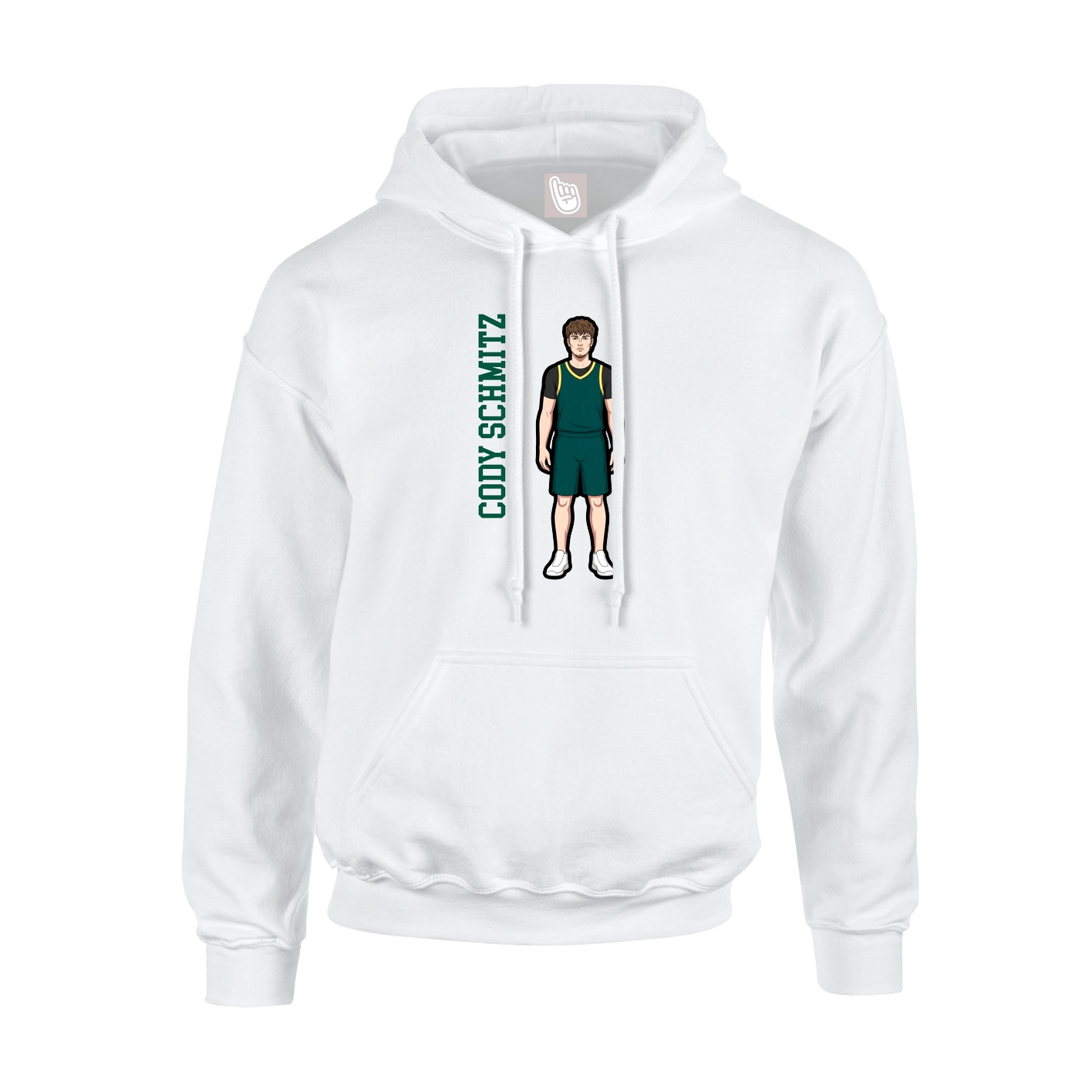 Hoodie — Name Vertical in White