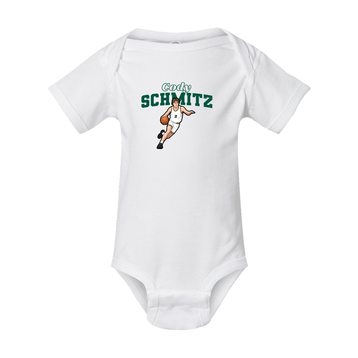 Baby Onesie — Name Arch in White