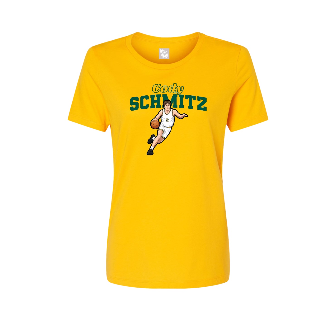 Fitted Women's Tee — Name Arch in Gold