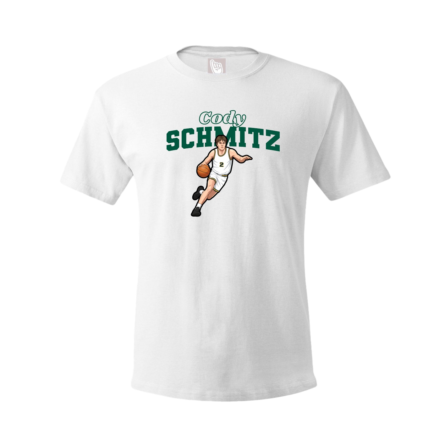 Youth Tee — Name Arch in White